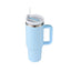 Vaso de acero inoxidable aislado de 40 oz con asa y popote