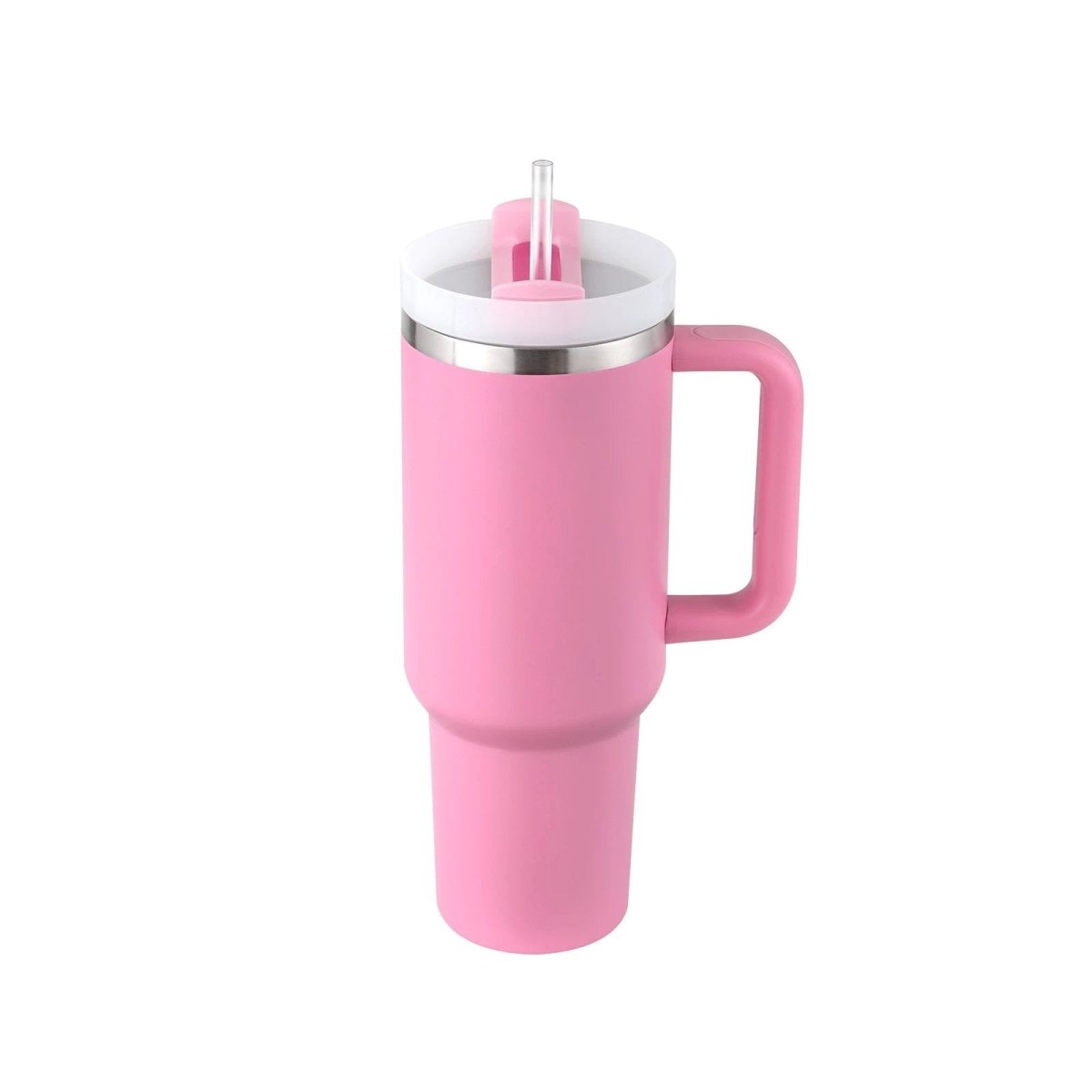Vaso de acero inoxidable aislado de 40 oz con asa y popote