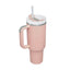 Vaso de acero inoxidable aislado de 40 oz con asa y popote