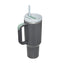 Vaso de acero inoxidable aislado de 40 oz con asa y popote