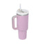 Vaso de acero inoxidable aislado de 40 oz con asa y popote