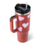 Vaso de acero inoxidable aislado de 40 oz con asa y popote