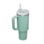 Vaso de acero inoxidable aislado de 40 oz con asa y popote