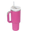 Vaso de acero inoxidable aislado de 40 oz con asa y popote