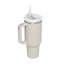 Vaso de acero inoxidable aislado de 40 oz con asa y popote