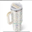 Vaso de acero inoxidable aislado de 40 oz con asa y popote