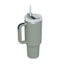 Vaso de acero inoxidable aislado de 40 oz con asa y popote