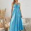 Bohemian Halter Maxi Dress - Women's Summer Flowy Dress
