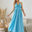 Bohemian Halter Maxi Dress - Women's Summer Flowy Dress