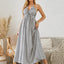 Bohemian Halter Maxi Dress - Women's Summer Striped Beach Dress