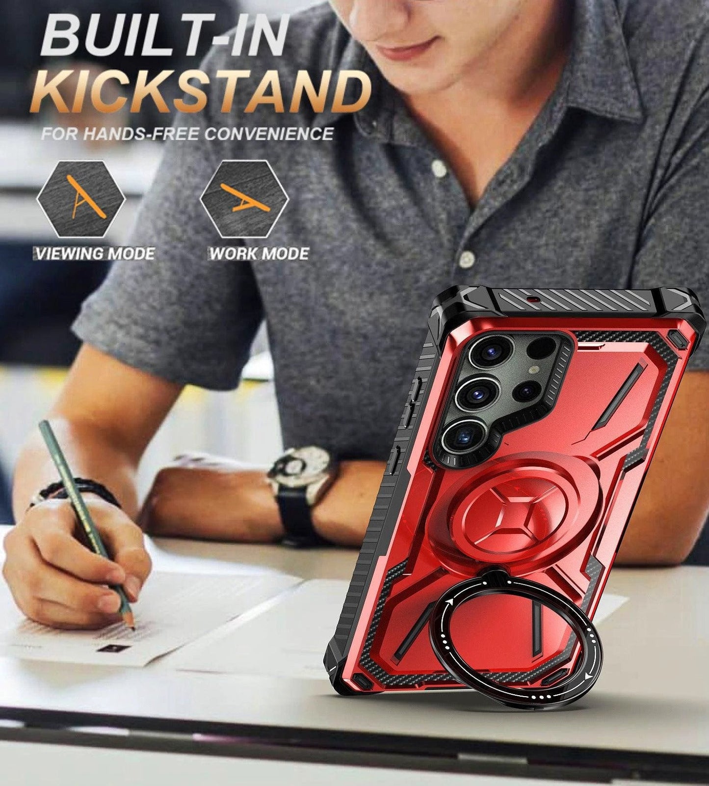 Coque de téléphone magnétique BrandName avec anneau - Protection résistante aux chutes