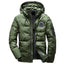 Parka d'hiver à capuche camouflage pour homme - Coupe ajustée et coupe-vent