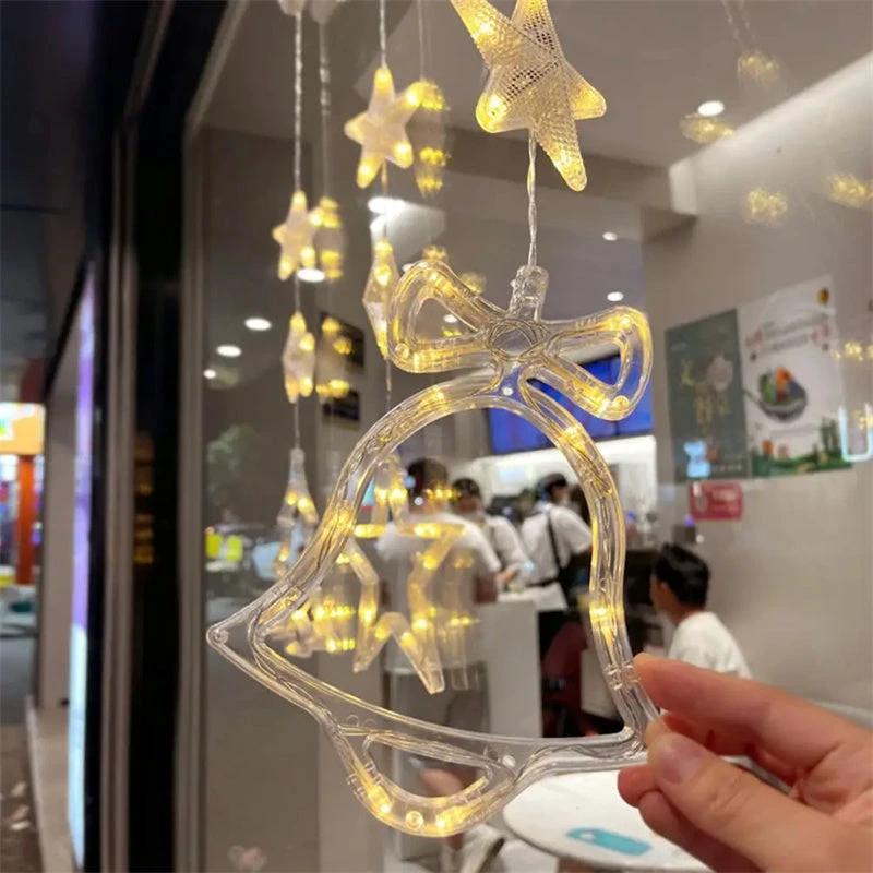 Luces Colgantes LED en Forma de Estrella de 3 Piezas para Decoración Navideña
