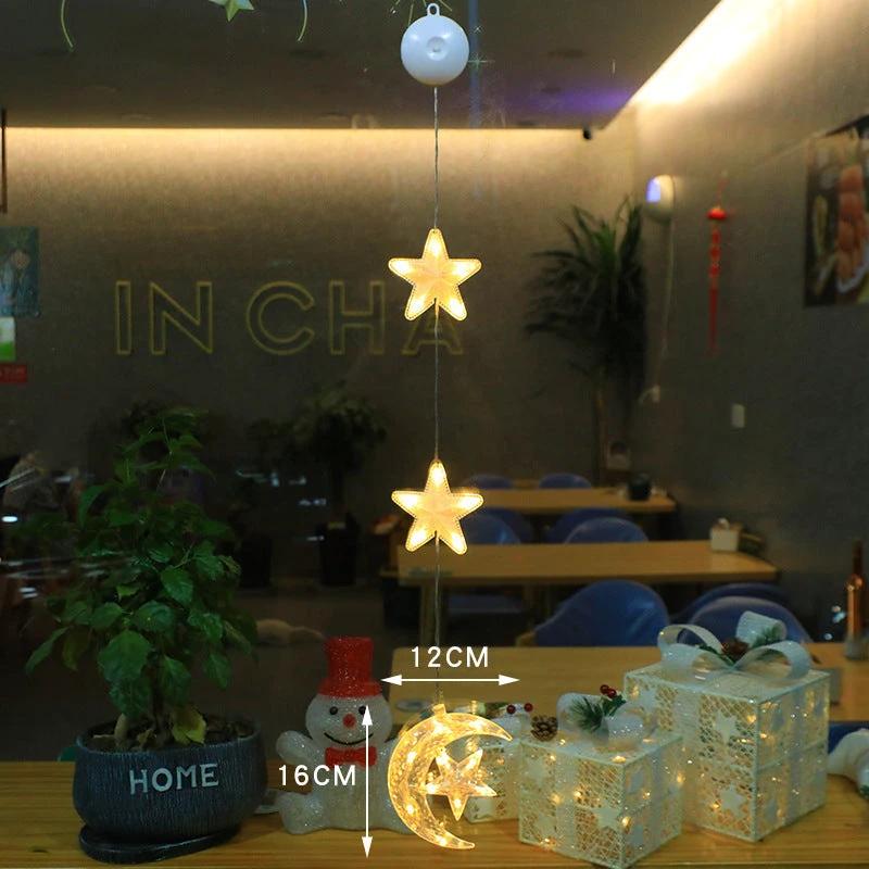 Luces Colgantes LED en Forma de Estrella de 3 Piezas para Decoración Navideña