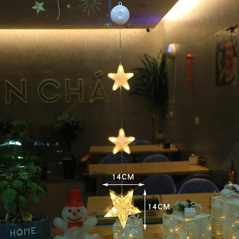 Luces Colgantes LED en Forma de Estrella de 3 Piezas para Decoración Navideña