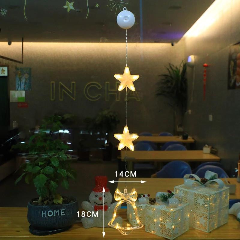 Luces Colgantes LED en Forma de Estrella de 3 Piezas para Decoración Navideña