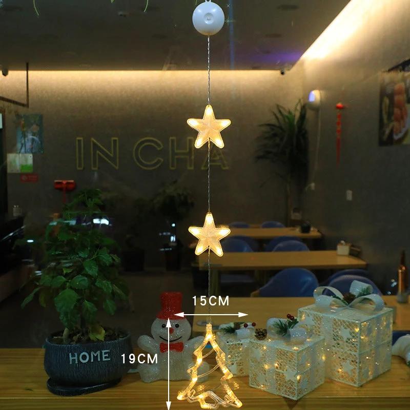 Luces Colgantes LED en Forma de Estrella de 3 Piezas para Decoración Navideña