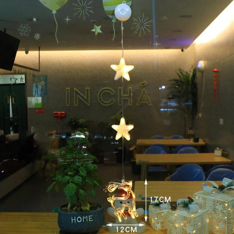 Luces Colgantes LED en Forma de Estrella de 3 Piezas para Decoración Navideña
