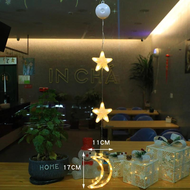 Luces Colgantes LED en Forma de Estrella de 3 Piezas para Decoración Navideña
