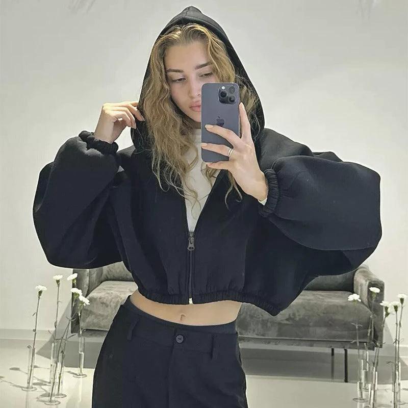 European and American Casual Women's Solid Color Hoodies
