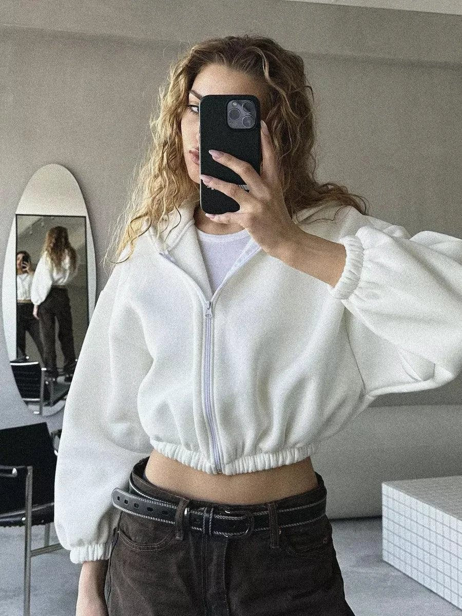 European and American Casual Women's Solid Color Hoodies