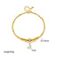 Chaîne de cheville double couche en cœur d'amour classique boho