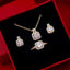 Elegant Zircon Gem Jewelry Set - Necklace, Earring, Ring