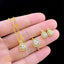 Elegant Zircon Gem Jewelry Set - Necklace, Earring, Ring