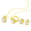 Elegant Zircon Gem Jewelry Set - Necklace, Earring, Ring