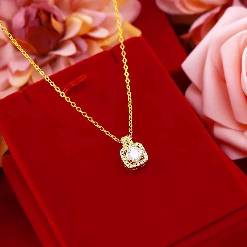 Elegant Zircon Gem Jewelry Set - Necklace, Earring, Ring