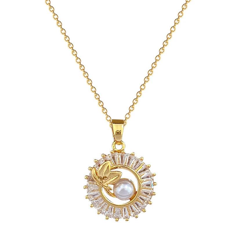 Conjunto de Joyería Personalizada de Diamantes Elegante con Collar y Pendientes