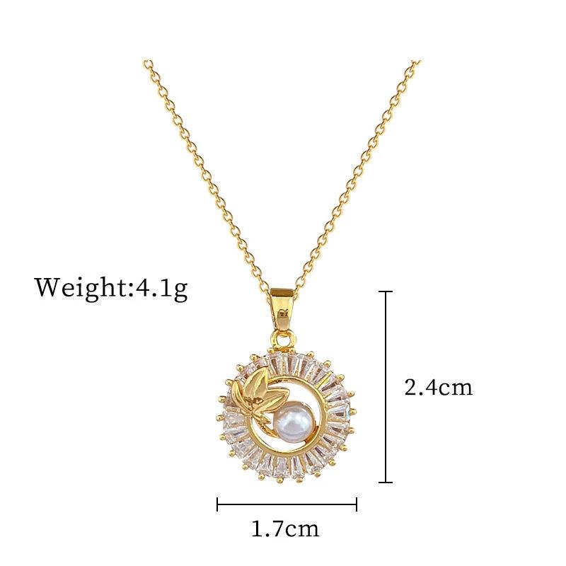 Conjunto de Joyería Personalizada de Diamantes Elegante con Collar y Pendientes
