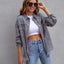 Chaqueta de Camisa Rota de Moda para Mujeres - Top Casual de Otoño y Primavera