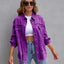 Chaqueta de Camisa Rota de Moda para Mujeres - Top Casual de Otoño y Primavera