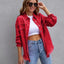 Chaqueta de Camisa Rota de Moda para Mujeres - Top Casual de Otoño y Primavera