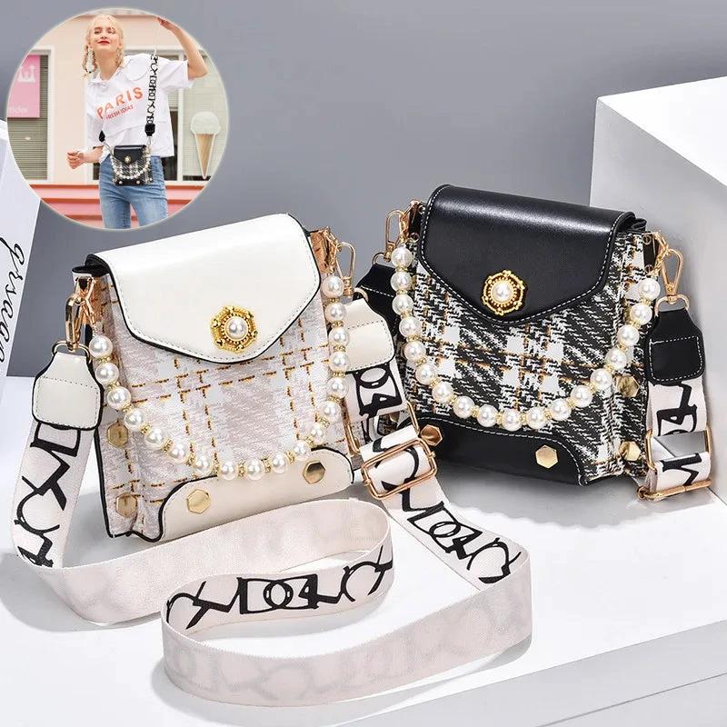 Bolso Cruzado Elegante para Mujeres con Detalle de Perlas