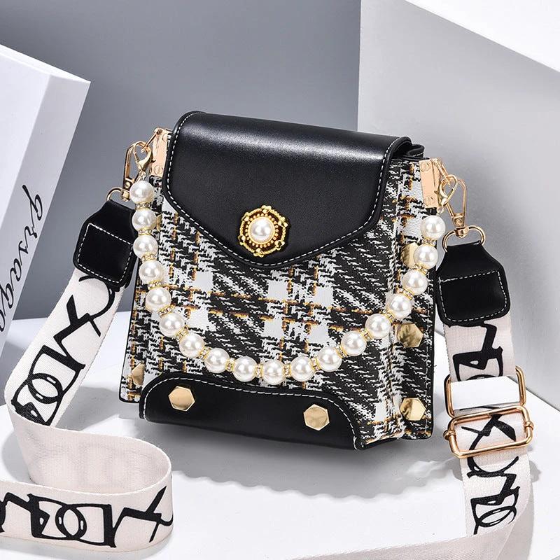 Bolso Cruzado Elegante para Mujeres con Detalle de Perlas