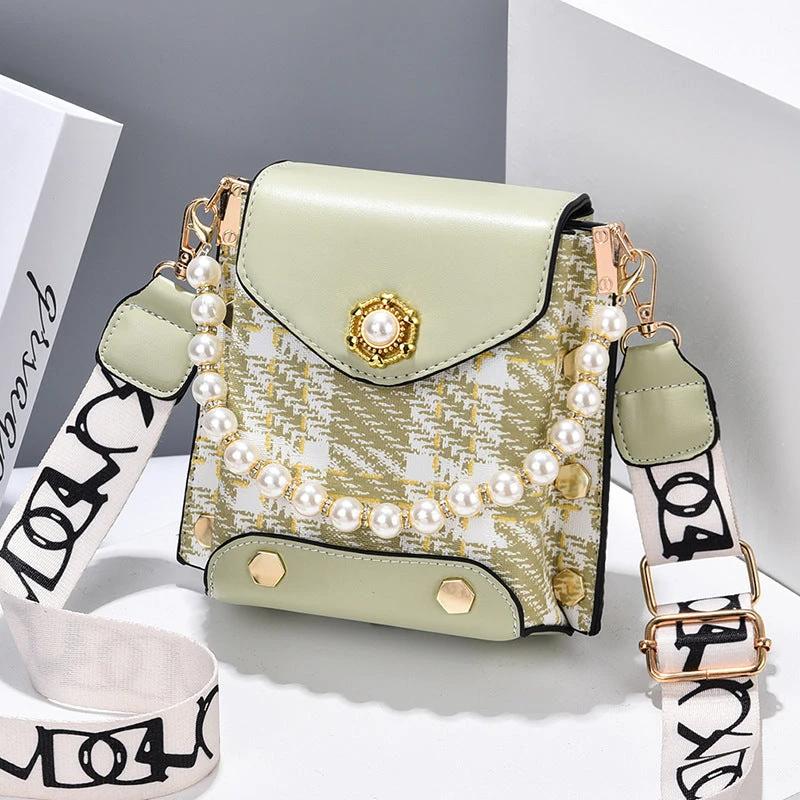 Bolso Cruzado Elegante para Mujeres con Detalle de Perlas