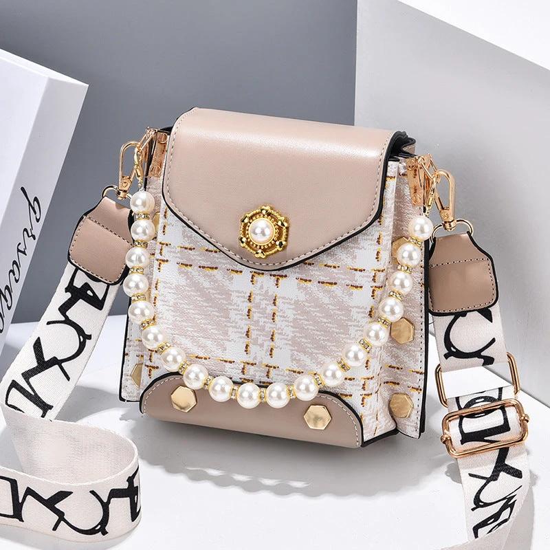Bolso Cruzado Elegante para Mujeres con Detalle de Perlas