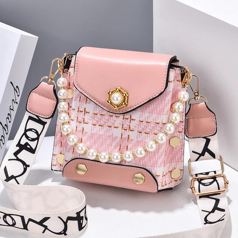 Bolso Cruzado Elegante para Mujeres con Detalle de Perlas