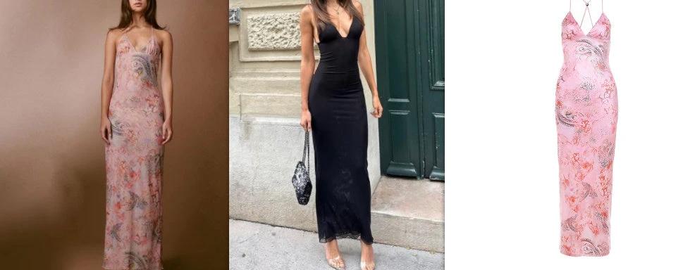 Robe à Bretelles Imprimée Fleurie avec Dos Papillon