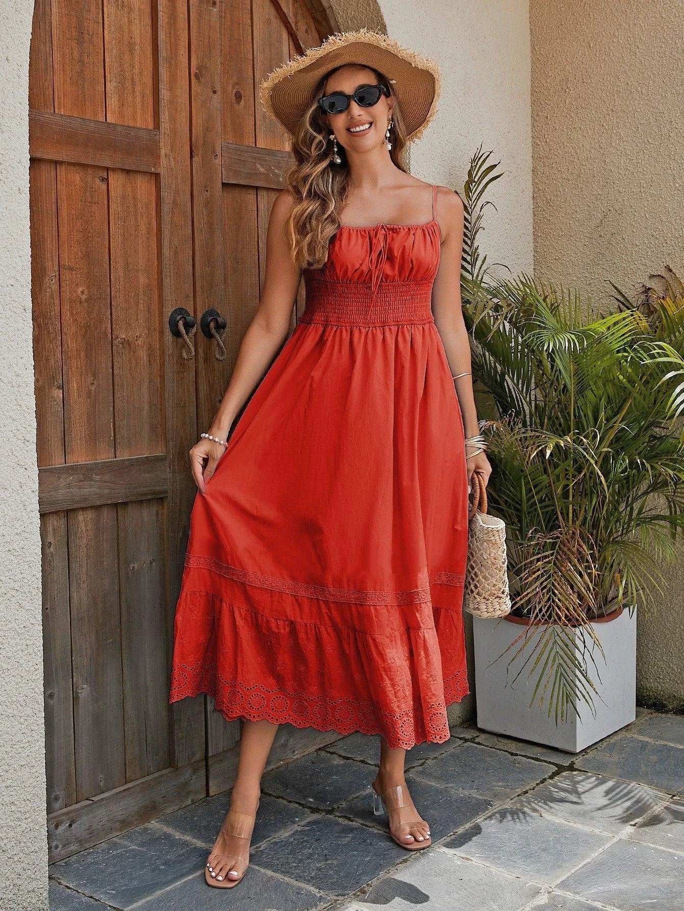 Women's Cotton Maxi Dress - Elegant Summer Style