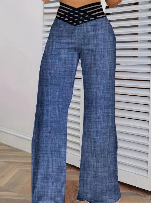 Girls' High Waist Solid Color Versatile Pants