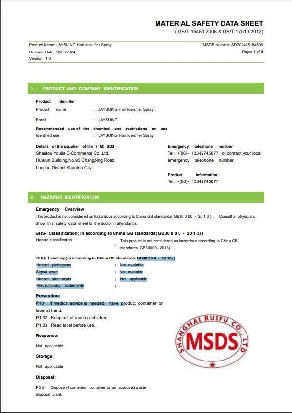 Spray Identifiant de Cheveux pour un Entretien Précis du Visage