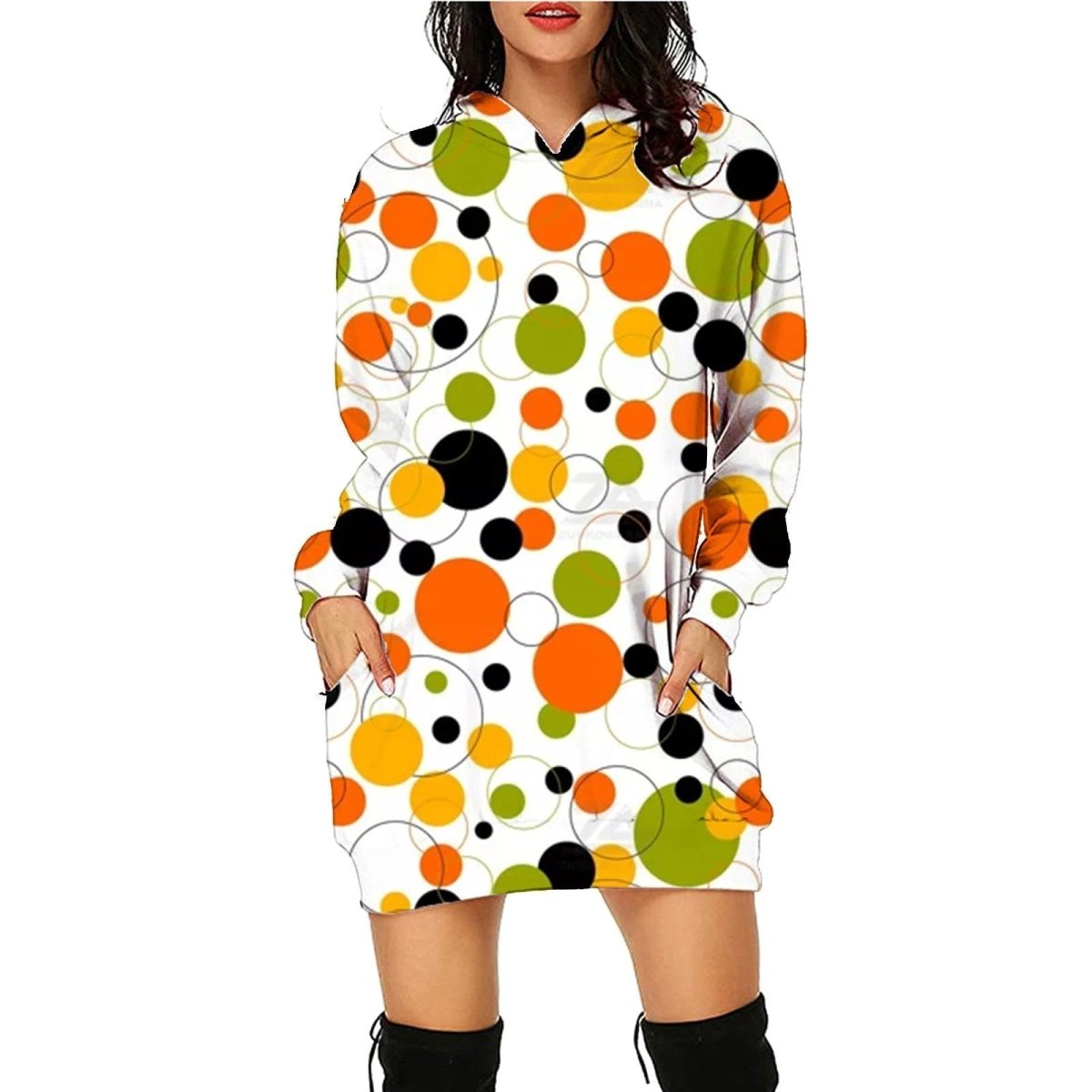 Hoodie à manches longues imprimé Halloween avec poches pour femmes