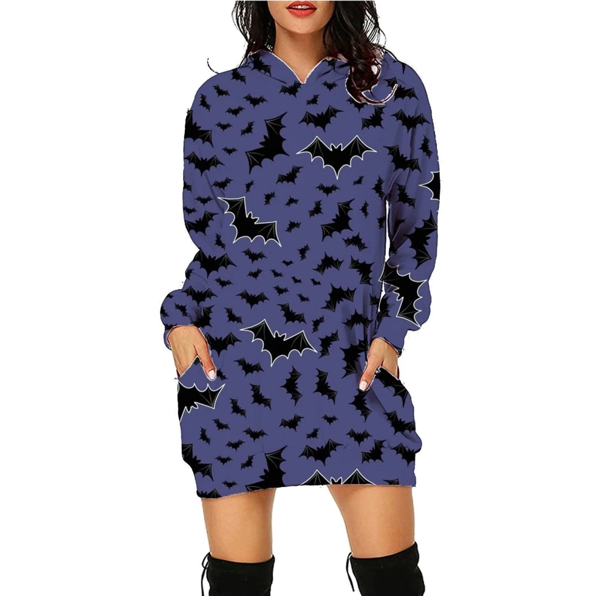 Hoodie à manches longues imprimé Halloween avec poches pour femmes
