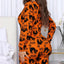 Mono Impreso de Halloween - Pijamas de Manga Larga para el Hogar