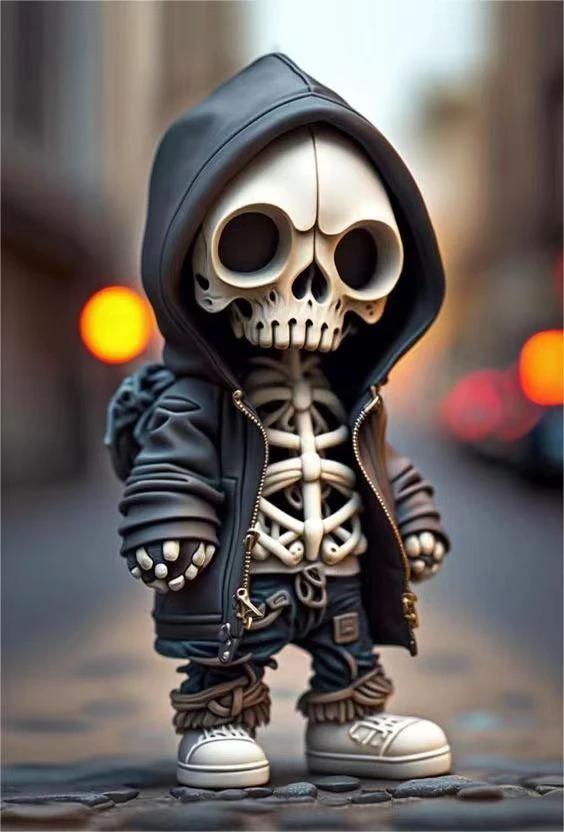 Figurines de squelette d'Halloween - Décor unique en résine