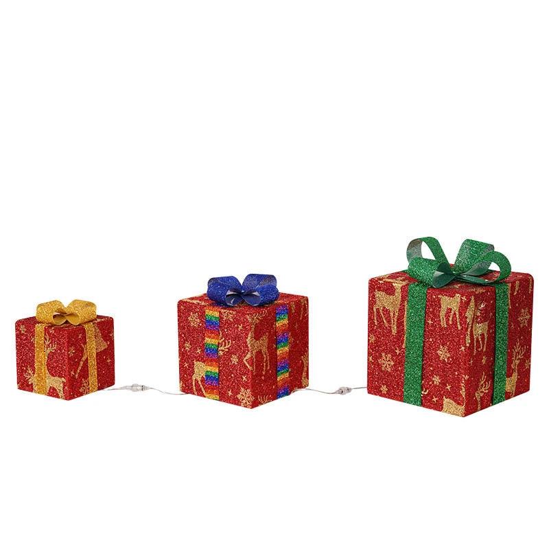 Caja de Regalo Navideña Iluminada - Decoración Exterior Luminosa