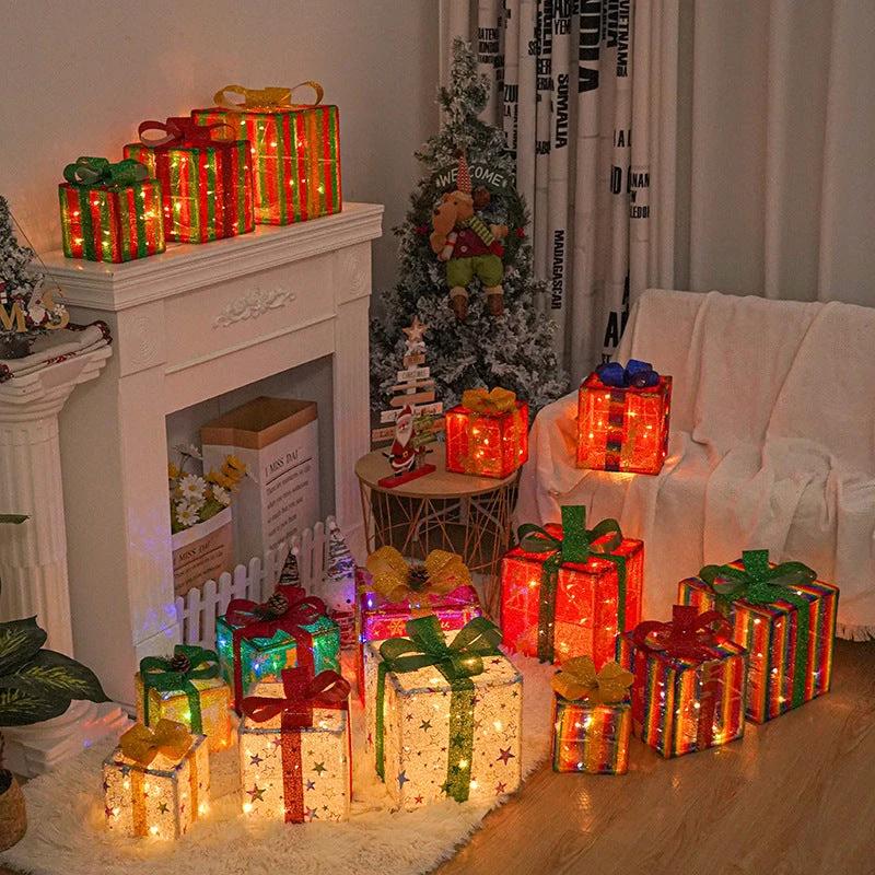 Caja de Regalo Navideña Iluminada - Decoración Exterior Luminosa